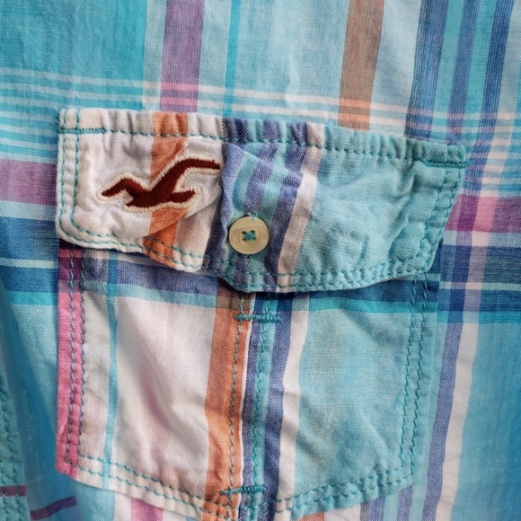 Hollister Plaid Button Up Shirt Sz Lg - Picture 3 of 5